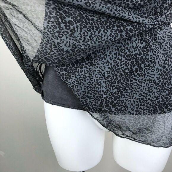 Prontomoda Giusy Silk Sleeveless Blouse Leopard Drape Neck Top Italy Size S - Picture 4 of 10
